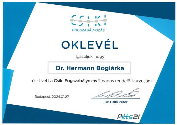 dr. Hermann Boglárka fogszabályozás